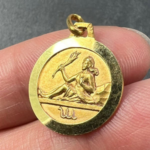 French 18K Yellow Gold Zodiac Virgo Charm Pendant