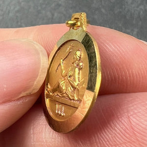 French 18K Yellow Gold Zodiac Virgo Charm Pendant