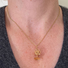 Load image into Gallery viewer, Vintage 18K Yellow Gold Mechanical Desk Fan Charm Pendant
