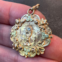 Load image into Gallery viewer, Antique French First Communion Chalice 18K Yellow Rose White Gold Medal Pendant
