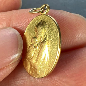 French 22K Yellow Gold Oscar Roty Madonna and Child Charm Pendant