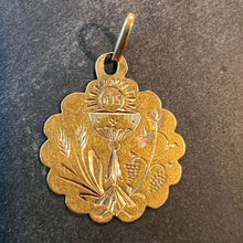Load image into Gallery viewer, Antique French First Communion Chalice Floral 18K Yellow Gold Charm Pendant
