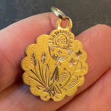 Load image into Gallery viewer, Antique French First Communion Chalice Floral 18K Yellow Gold Charm Pendant
