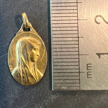 Load image into Gallery viewer, French OBC Virgin Mary Notre Dame of Lourdes 18K Yellow Gold Charm Medal Pendant

