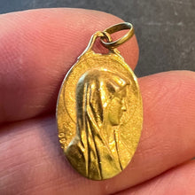 Load image into Gallery viewer, French OBC Virgin Mary Notre Dame of Lourdes 18K Yellow Gold Charm Medal Pendant
