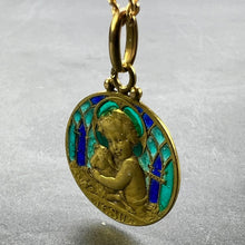 Load image into Gallery viewer, Becker Jesus Lamb of God Plique A Jour Enamel 18K Yellow Gold Pendant Medal
