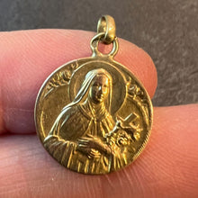 Load image into Gallery viewer, French Mazzoni 18K Yellow Gold St Therese Religious Saint Medal Pendant
