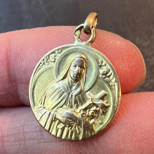 Load image into Gallery viewer, French Mazzoni 18K Yellow Gold St Therese Religious Saint Medal Pendant

