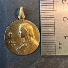 Load image into Gallery viewer, Antique French Jampolsky Virgin Mary Communion 18K Yellow Gold Medal Pendant
