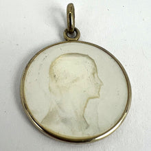 Load image into Gallery viewer, French Virgin Mary Mother of Pearl 18K White Gold Medal Pendant
