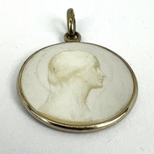 Load image into Gallery viewer, French Virgin Mary Mother of Pearl 18K White Gold Medal Pendant

