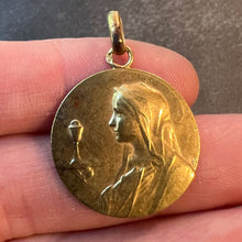 Load image into Gallery viewer, Antique French Jampolsky Virgin Mary Communion 18K Yellow Gold Medal Pendant

