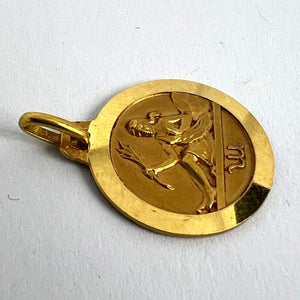 French 18K Yellow Gold Zodiac Virgo Charm Pendant