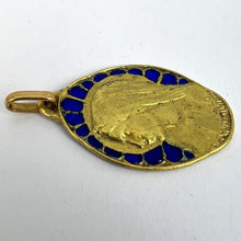 Load image into Gallery viewer, French Dropsy Virgin Mary Plique A Jour Enamel 18K Yellow Gold Pendant Medal
