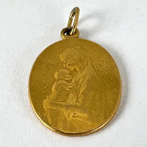 French 22K Yellow Gold Oscar Roty Madonna and Child Charm Pendant