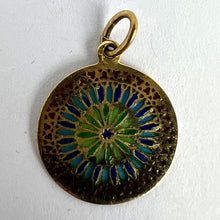 Load image into Gallery viewer, French Window Plique A Jour Enamel 18K Yellow Gold Pendant Medal
