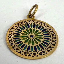 Load image into Gallery viewer, French Window Plique A Jour Enamel 18K Yellow Gold Pendant Medal
