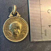 Load image into Gallery viewer, Antique French Descamps Cherub Angel 18K Yellow Gold Charm Pendant Medal
