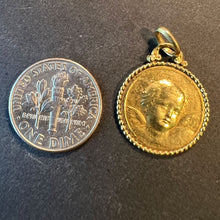 Load image into Gallery viewer, Antique French Descamps Cherub Angel 18K Yellow Gold Charm Pendant Medal
