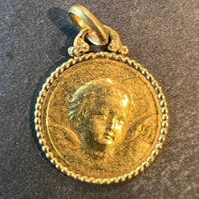 Load image into Gallery viewer, Antique French Descamps Cherub Angel 18K Yellow Gold Charm Pendant Medal

