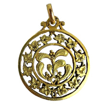 Load image into Gallery viewer, French Forever Love Mistletoe Ivy 18K Yellow Gold Charm Pendant
