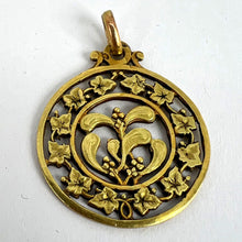 Load image into Gallery viewer, French Forever Love Mistletoe Ivy 18K Yellow Gold Charm Pendant
