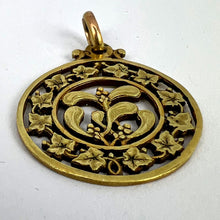 Load image into Gallery viewer, French Forever Love Mistletoe Ivy 18K Yellow Gold Charm Pendant
