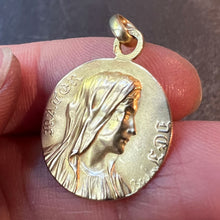 Load image into Gallery viewer, French Bouloux Virgin Mary Mater Dei 18K Yellow Gold Medal Pendant
