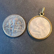 Load image into Gallery viewer, French Mother of Pearl Raphael’s Cherub 18K Yellow Gold Religious Medal Pendant
