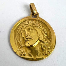 Load image into Gallery viewer, French Charl 18K Yellow Gold Jesus Christ Crown of Thorns Medal Charm Pendant
