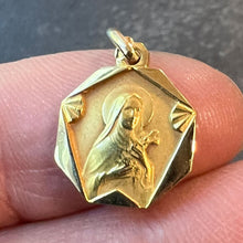 Load image into Gallery viewer, French 18K Yellow Gold St Therese Religious Saint Medal Pendant Charm
