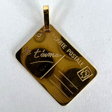 Load image into Gallery viewer, French Je T&#39;aime Postcard 18K Yellow Gold Love Charm Pendant
