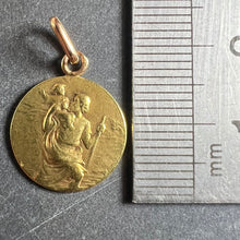 Load image into Gallery viewer, Antique French Rasumny Saint Christopher 18K Yellow Gold Medal Pendant
