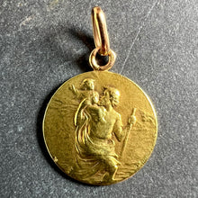 Load image into Gallery viewer, Antique French Rasumny Saint Christopher 18K Yellow Gold Medal Pendant
