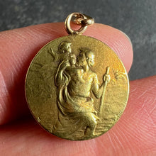 Load image into Gallery viewer, Antique French Rasumny Saint Christopher 18K Yellow Gold Medal Pendant
