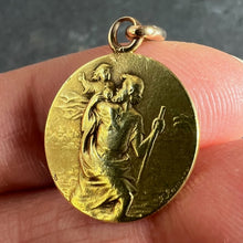 Load image into Gallery viewer, Antique French Rasumny Saint Christopher 18K Yellow Gold Medal Pendant
