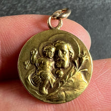 Load image into Gallery viewer, Antique French Rasumny Saint Joseph Jesus Christ 18K Yellow Gold Medal Pendant
