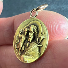 Load image into Gallery viewer, Antique French Rasumny Saint Joseph Jesus Christ 18K Yellow Gold Medal Pendant
