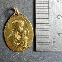 Load image into Gallery viewer, Antique French Rasumny Madonna and Child 18K Yellow Gold Religious Medal Pendant
