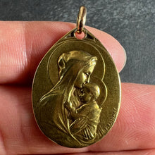Load image into Gallery viewer, Antique French Rasumny Madonna and Child 18K Yellow Gold Religious Medal Pendant
