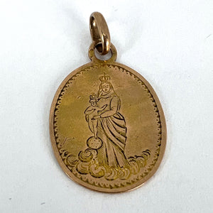 French Madonna and Child 18K Rose Gold Charm Pendant