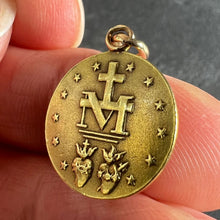 Load image into Gallery viewer, French Rasumny Virgin Mary Miraculous Medal 18K Yellow Gold Charm Medal Pendant
