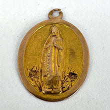 Load image into Gallery viewer, French Virgin Mary 18K Yellow Rose Gold Medal Charm Pendant
