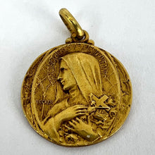 Load image into Gallery viewer, French Becker 18K Yellow Gold St Therese Charm Pendant
