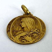 Load image into Gallery viewer, French Becker 18K Yellow Gold St Therese Charm Pendant
