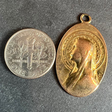 Load image into Gallery viewer, French Virgin Mary Regina Virginium 18K Yellow Gold Medal Pendant
