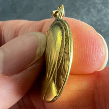 Load image into Gallery viewer, French Virgin Mary Roses and Leaves 18K Yellow Gold Religious Medal Pendant
