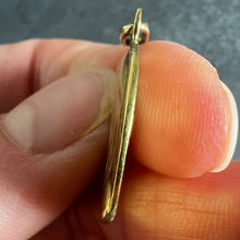 Load image into Gallery viewer, French Virgin Mary Roses and Leaves 18K Yellow Gold Religious Medal Pendant
