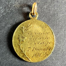 Load image into Gallery viewer, Antique French Holy Angel 18K Yellow Gold Religious Pendant Medal
