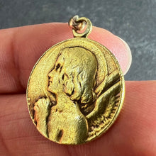 Load image into Gallery viewer, Antique French Holy Angel 18K Yellow Gold Religious Pendant Medal
